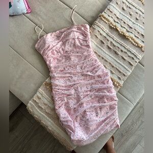 Hello Molly Cupped Pink Floral Mini Dress